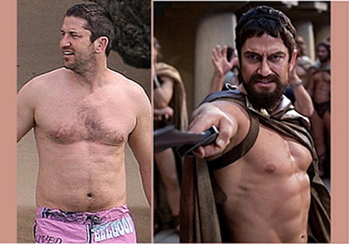 Gerard Butler workout fitness in 300