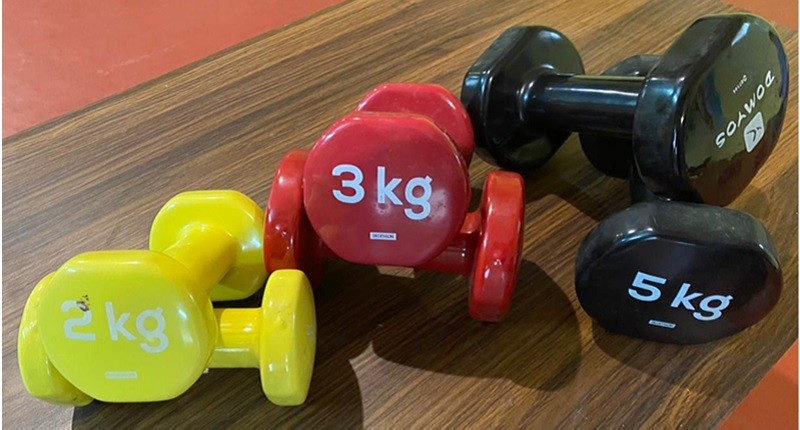 coloured dumbbells