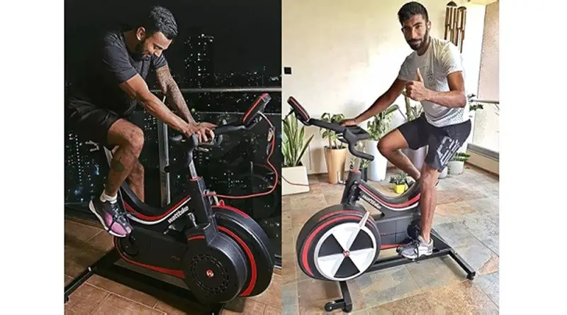 Indian cricketers using wattbike